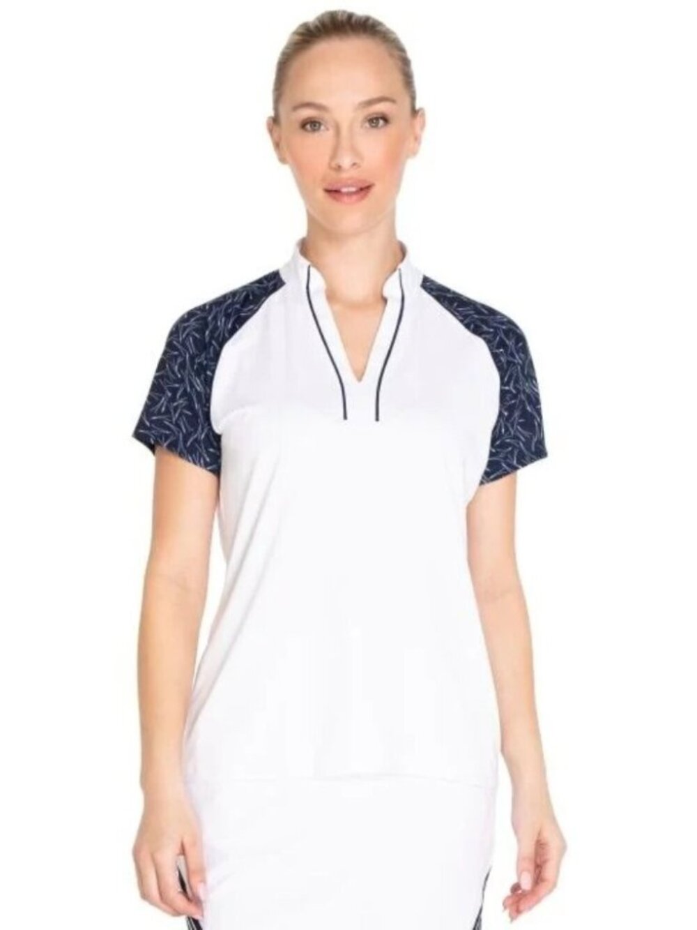 NEW | Sport Haley | "Wisp" Print Golf Shirt | Navy & White | XXL